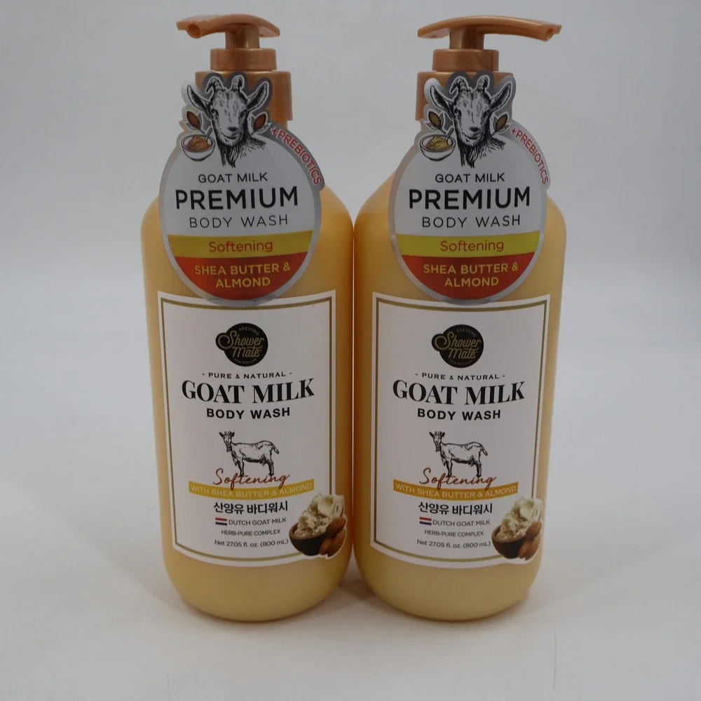Shower Mate Goat Milk Body Wash 2 Pack 27.05oz Shea Butter & Almond Softening